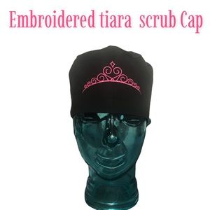 Handmade Tiara black scrub cap